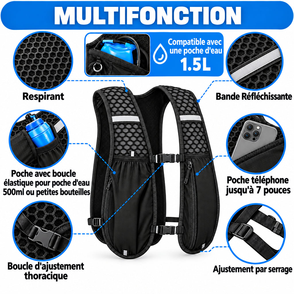 Gilet d'Hydratation Anti-Rebond