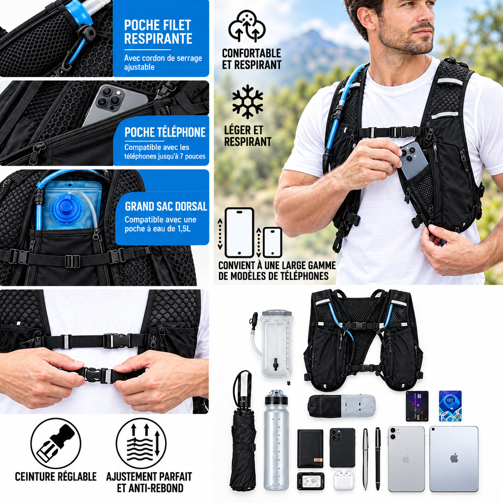 Gilet d'Hydratation Anti-Rebond